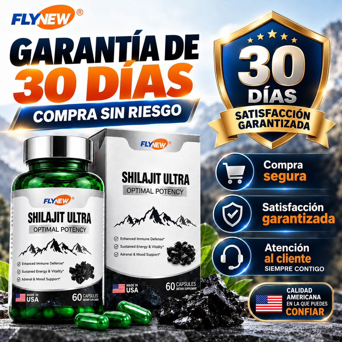 SHILAJIT ULTRA POTENCY - 60 CÁPSULAS