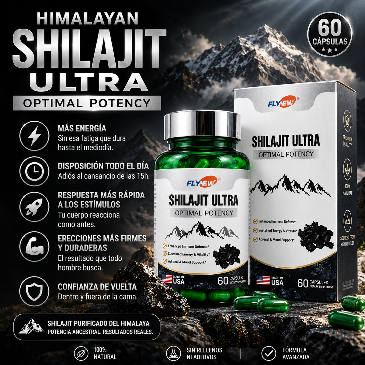 SHILAJIT ULTRA POTENCY - 60 CÁPSULAS
